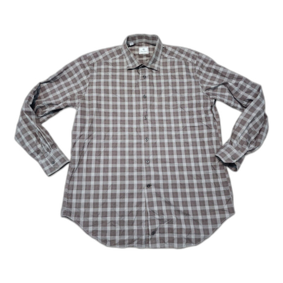 David Donahue Other - David Donahue Men's Brown Plaid Shirt Size XL